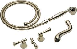 Two Lever Handle Floor Mount Filler in Polished Nickel Trim Only