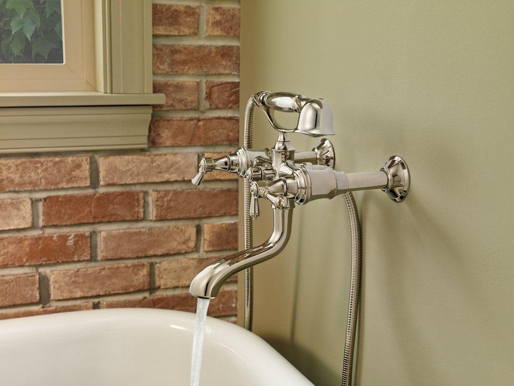 Brizo Polished Nickel 2 gpm Wall Mount Tub Filler Union 