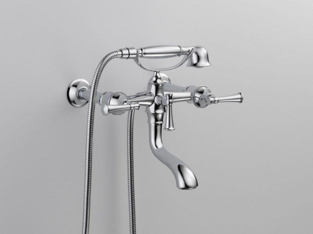 Brizo Brushed Nickel Two Lever Handle Floor Mount Filler Trim Only 