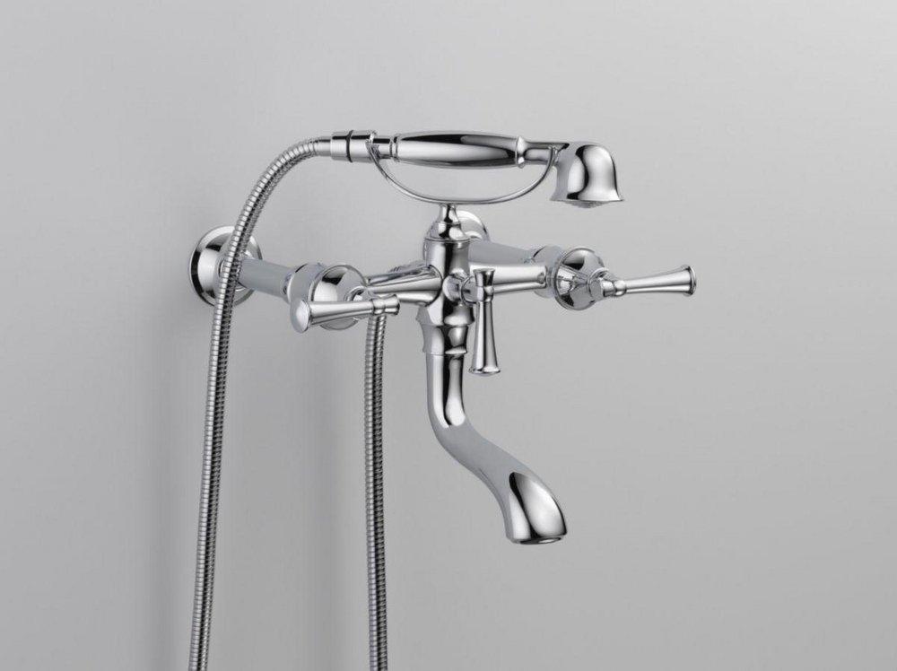 Brizo Brushed Nickel Two Lever Handle Floor Mount Filler Trim Only 