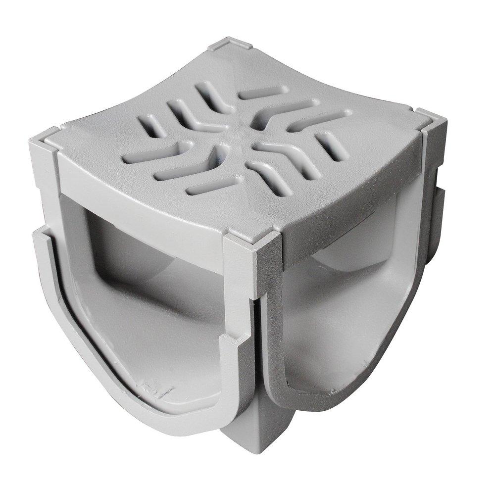 Fernco Grey 4-Way Connector & Grate Quad Assembly Grey 