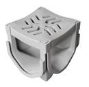 4 in. 4-Way Connector & Grate Quad Assembly Grey