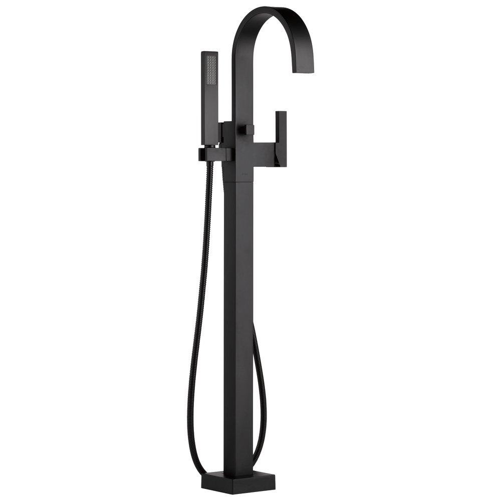 Brizo Matte Black Single Lever Handle Floor Mount Filler Trim Only 