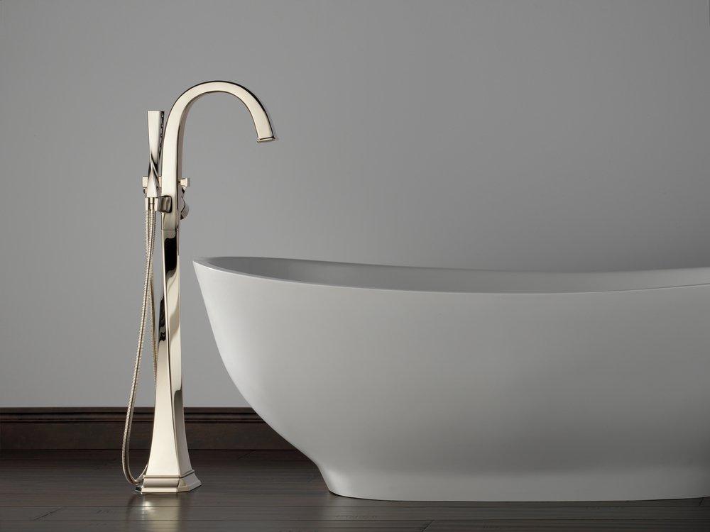 Brizo Polished Nickel Single Lever Handle Floor Mount Filler Trim Only 