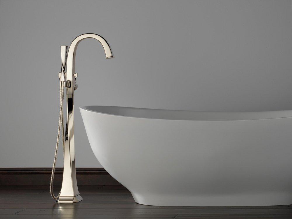 Brizo Polished Nickel Single Lever Handle Floor Mount Filler Trim Only 