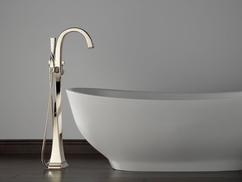 Brizo Polished Nickel Single Lever Handle Floor Mount Filler Trim Only 