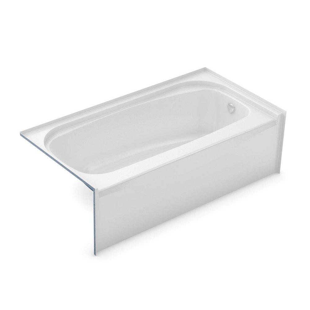 Aker by MAAX White 60 x 30 in. Soaker Alcove Bathtub 