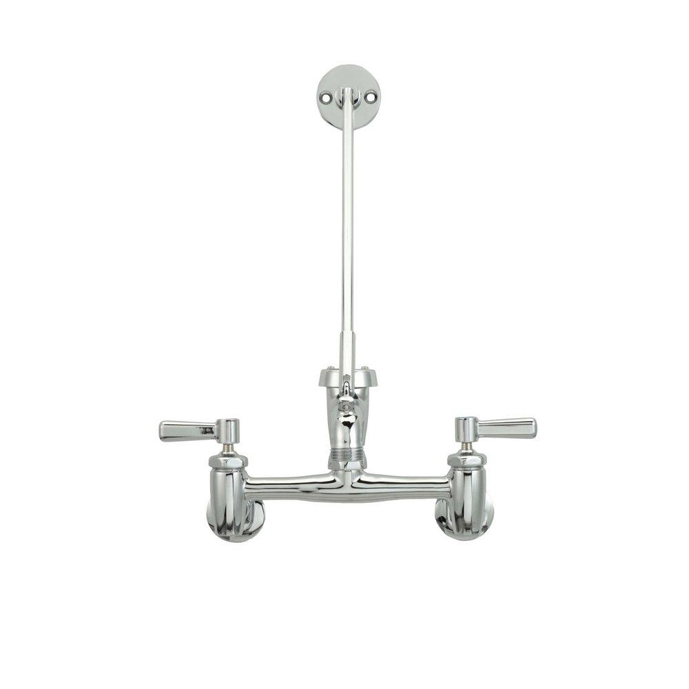 Zurn Polished Chrome Two Lever Handle Wall Mount Service Faucet 