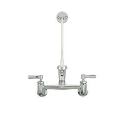 Two Lever Handle Wall Mount Service Faucet in Polished Chrome