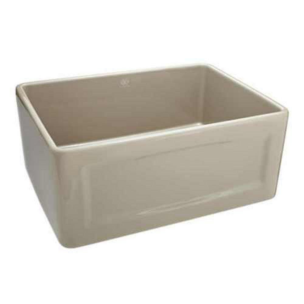DXV Canvas White 20-1/8 x 18 in. No Hole Fireclay Single Bowl Dual Mount Kitchen Sink 