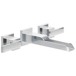 Two Handle Wall Mount Widespread Bathroom Sink Faucet in Chrome