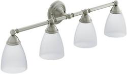 100W 4-Light Bathroom Sconce in Brushed Nickel