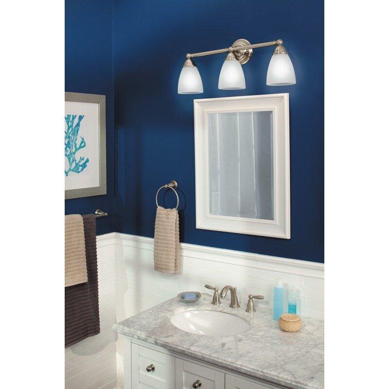 Moen Brushed Nickel 100W 3-Light Medium Bracket Fixture 