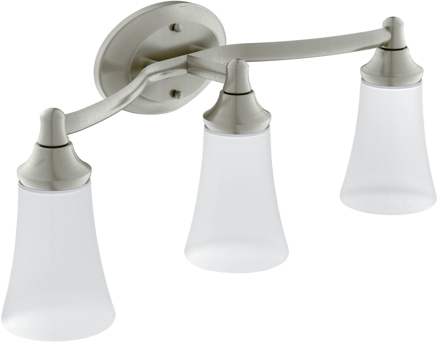 Moen Brushed Nickel 100W 3-Light Medium Base Bracket 