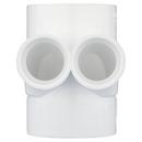White PVC DWV Horizontal Twin Tee 