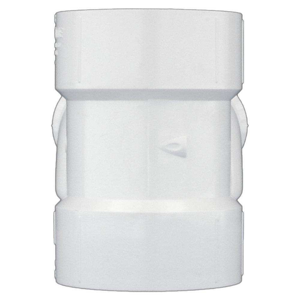 White PVC DWV Horizontal Twin Tee 