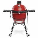 Charcoal Freestanding Grill with Cart and Accessory in Red