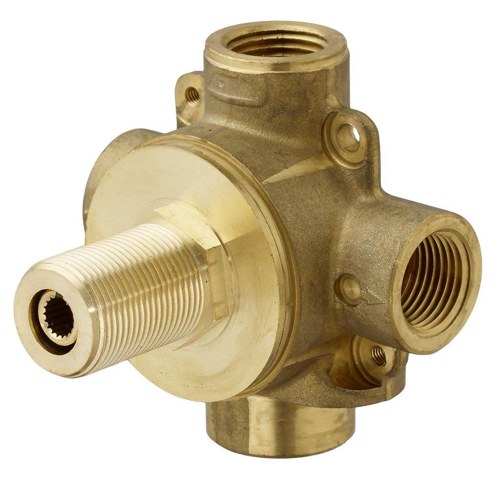 DXV Rough Brass 1.5 gpm 3-Way In-Wall Diverter Rough-In Valve in Rough Brass 