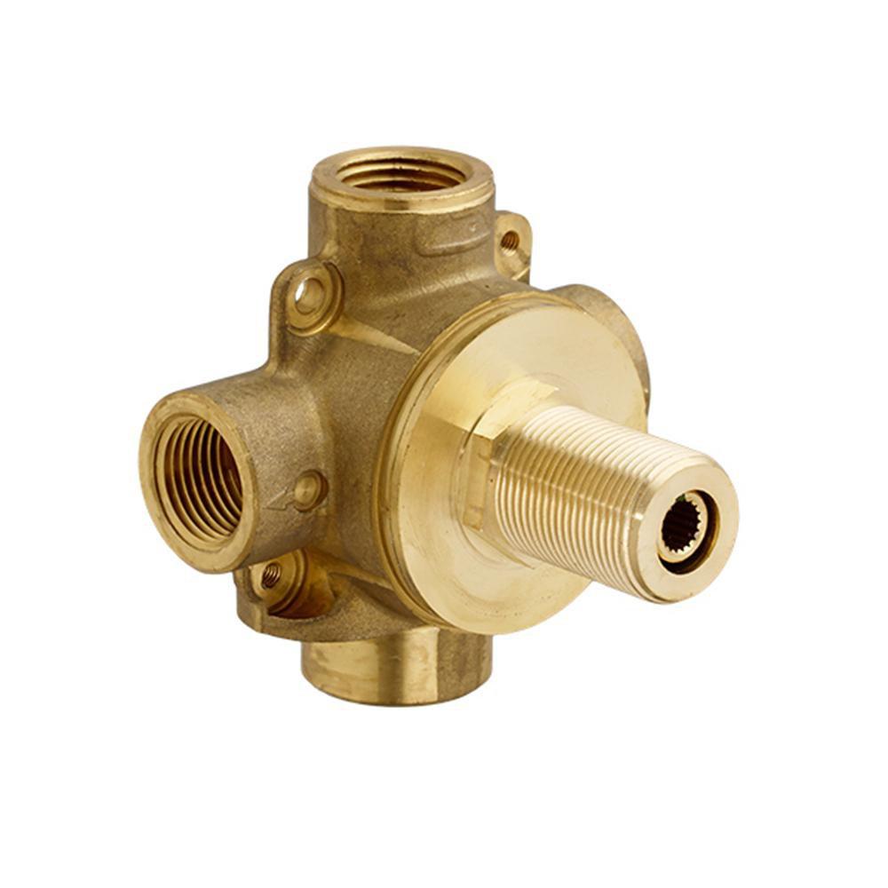 DXV Rough Brass 1.5 gpm 3-Way In-Wall Diverter Rough-In Valve in Rough Brass 