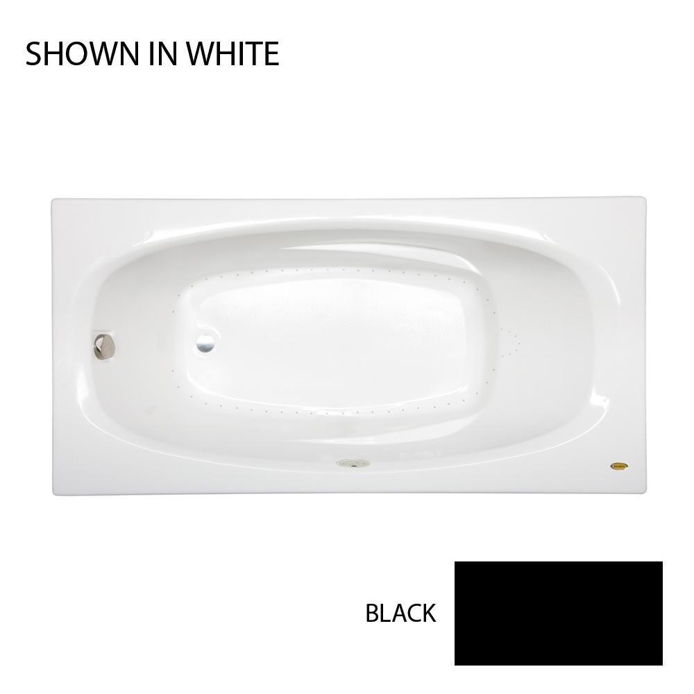 JACUZZI&reg; Black 72 x 36 in. 8-Jet Acrylic Oval in Rectangle Drop-In or Skirted Air Bathtub with Right Drain and J2 Basic Control 