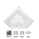 JACUZZI&reg; White 55 x 55 in. Acrylic Corner Drop-In Air Bathtub with Center Drain and J2 Basic Control 