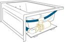 JACUZZI&reg; Black 72 x 42 in. Acrylic Rectangle Skirted Whirlpool Bathtub with Left Drain and J2 Basic Control 