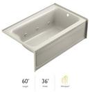 60 x 36 in. 6-Jet Acrylic Rectangle Skirted Whirlpool Bathtub with Right Drain and Manual On or Off in Oyster