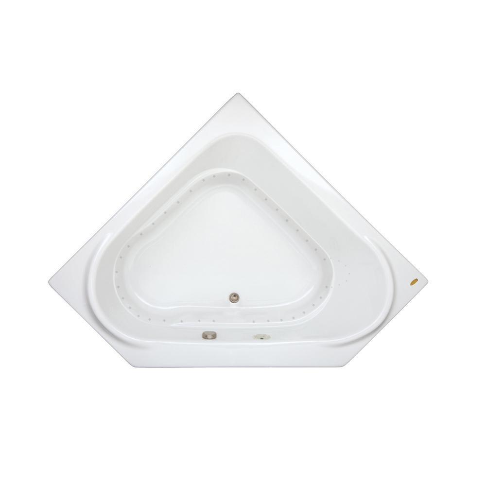 JACUZZI&reg; White 60 x 60 in. Acrylic Corner Drop-In Air Bathtub with Center Drain and J2 Basic Control 