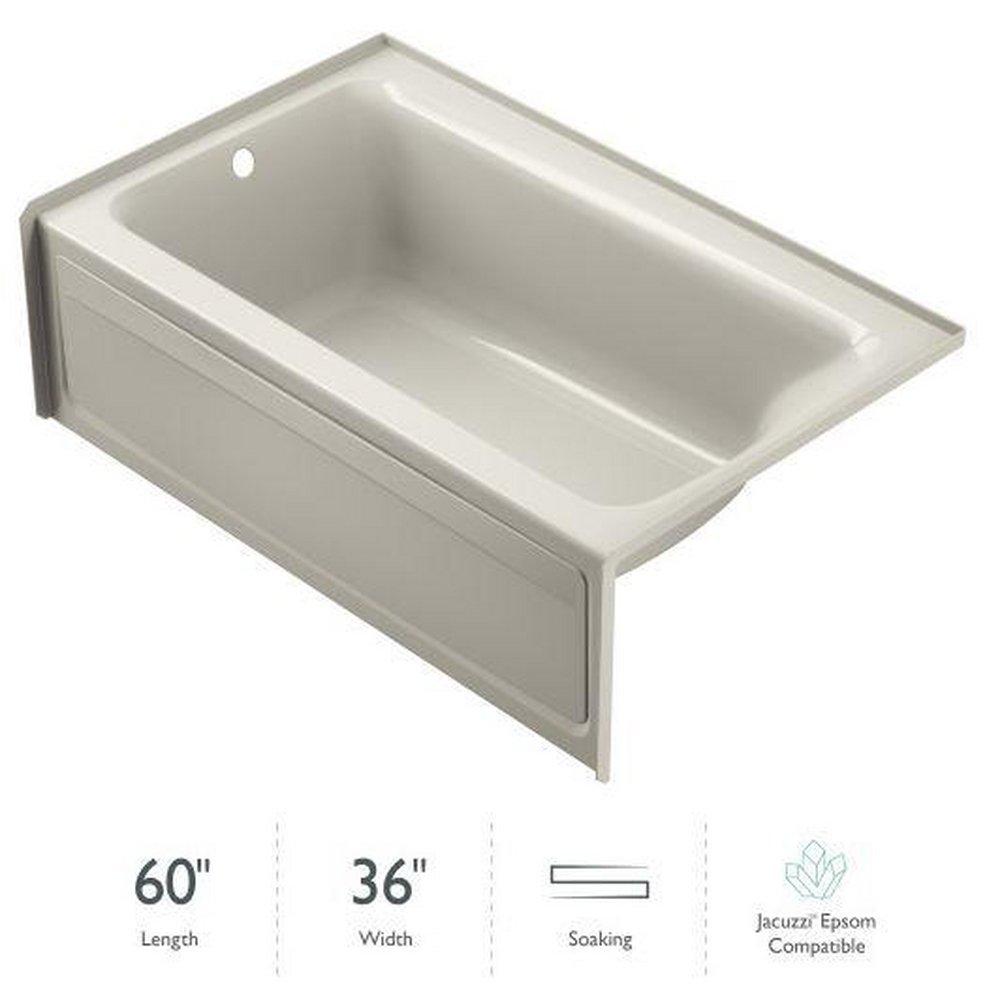 JACUZZI&reg; Oyster 60 x 36 in. Soaker Alcove Bathtub Left Drain 