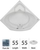 55 x 55 in. Acrylic Corner Drop-In Air Bathtub with Center Drain and J2 Basic Control in White