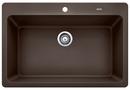 33 x 22 in. 1-Hole Composite Single Bowl Dual Mount Kitchen Sink in Cafe Brown