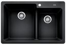 33 x 22 in. 1-Hole Composite Double Bowl Dual Mount Kitchen Sink in Anthracite