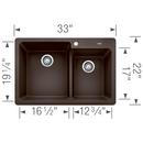 BLANCO Cafe 33 x 22 in. 1-Hole Composite Dual Mount Kitchen Sink in Cafe Brown 