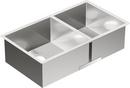 Moen Brushed Stainless Steel 31-1/2 x 18 in. No Hole Stainless Steel Double Bowl Undermount Kitchen Sink 