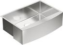 30 x 21 in. No Hole Stainless Steel Single Bowl Farmhouse Undermount Kitchen Sink with SoundSHIELD Sound Dampening in Brushed Stainless Steel