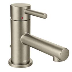 Single Handle Monoblock Bathroom Sink Faucet in Brushed Nickel
