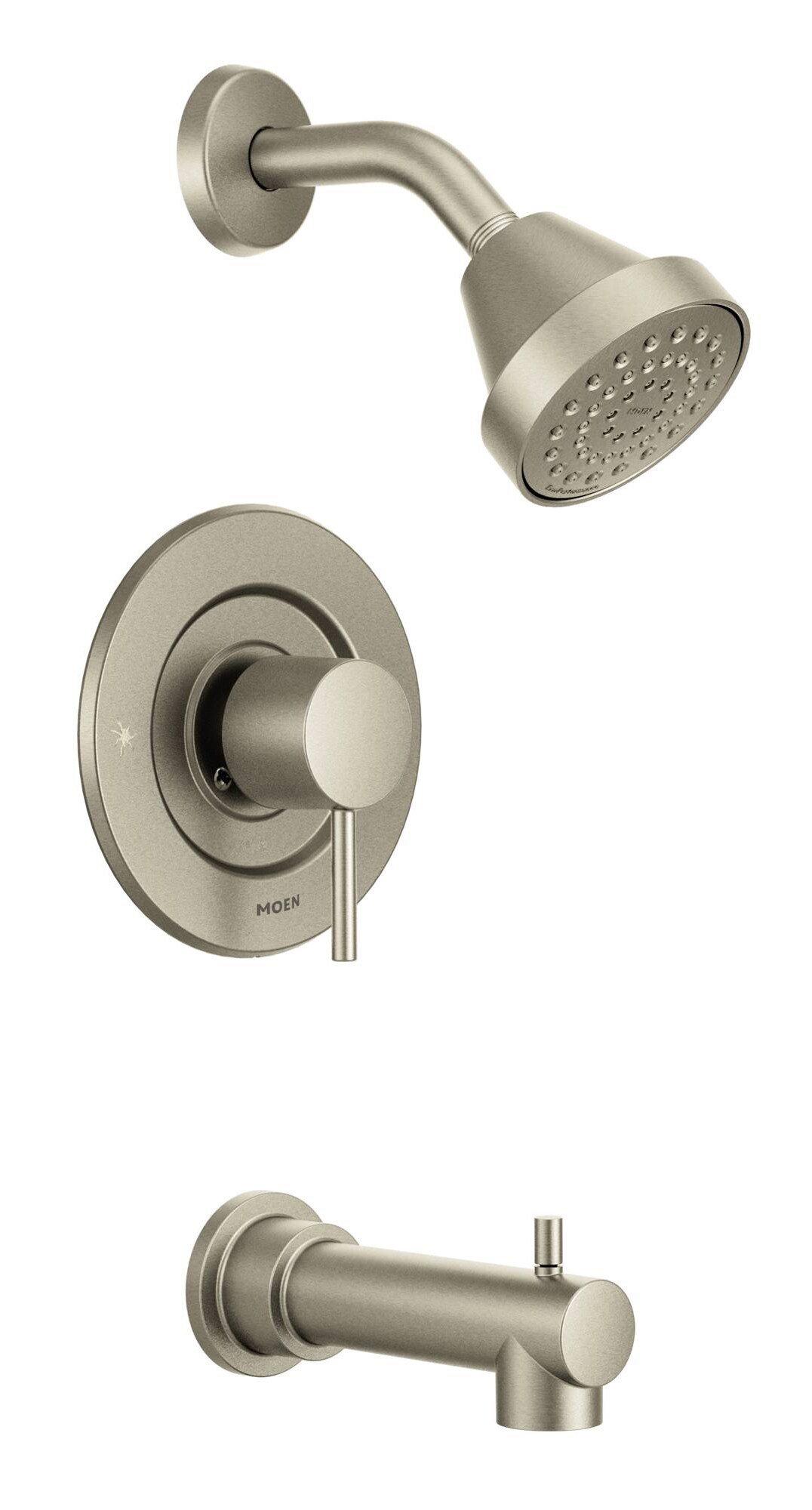 Moen Brushed Nickel Single Handle Single Function Bathtub & Shower Faucet (Trim Only) 