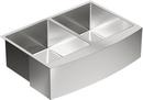 30 x 21 in. No Hole Stainless Steel Double Bowl Undermount Kitchen Sink in Brushed Stainless Steel