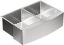 Moen Brushed Stainless Steel 30 x 21 in. No Hole Stainless Steel Double Bowl Undermount Kitchen Sink 
