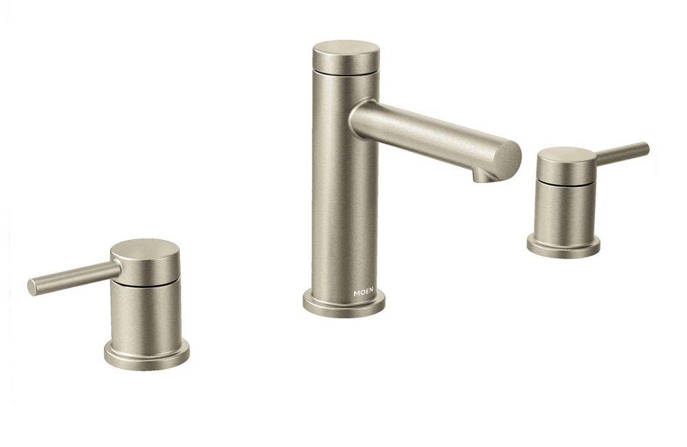 Moen Brushed Nickel Two Handle Widespread Bathroom Sink Faucet 