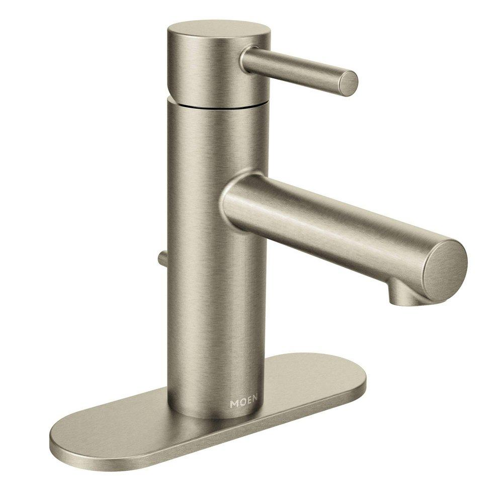 Moen Brushed Nickel Single Handle Centerset Bathroom Sink Faucet 