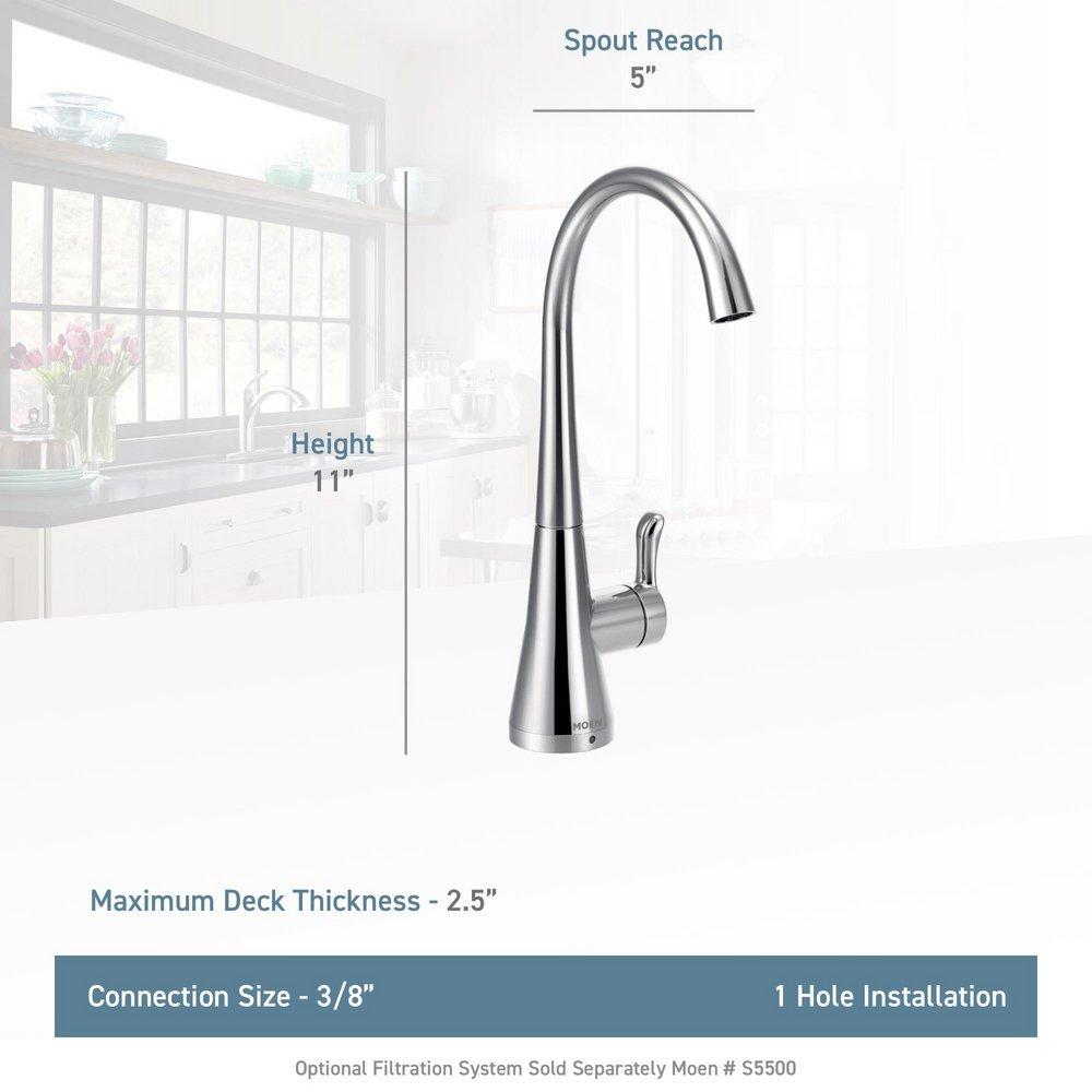 Moen Spot Resist Stainless 1.5 gpm 1 Hole Deck Mount Beverage Faucet with Single Lever Handle 