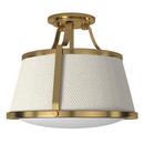 Hinkley Brushed Caramel 13 in. 75W 3-Light Incandescent Medium E-26 Ceiling Light with Etched Opal Glass 