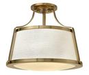 13 in. 75W 3-Light Incandescent Medium E-26 Ceiling Light with Etched Opal Glass in BrushedCaramel