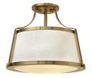 Hinkley Brushed Caramel 13 in. 75W 3-Light Incandescent Medium E-26 Ceiling Light with Etched Opal Glass 