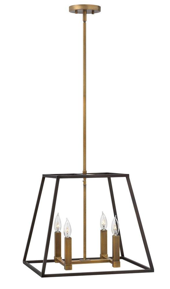 Hinkley Bronze 16-3/10 in. 4-Light Candelabra E-12 Base Pendant 