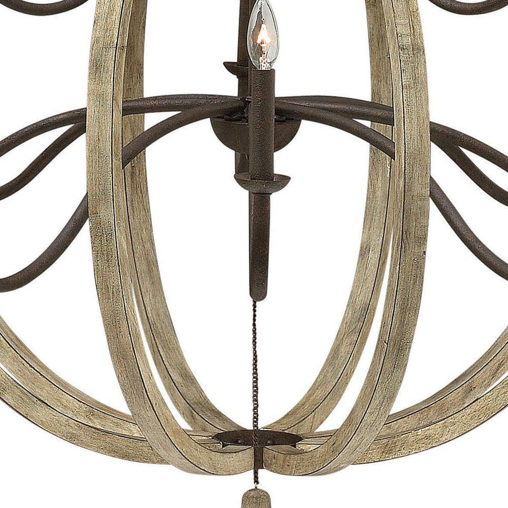Fredrick Ramond Iron Rust 60W 12-Light Candelabra E-12 Base Chandelier 