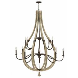 60W 12-Light Candelabra E-12 Base Chandelier in Iron Rust