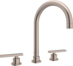 Two Handle Widespread Bathroom Sink Faucet in Satin Nickel