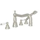 ROHL&reg; Polished Nickel 12 gpm 4-Hole Deck Mount Roman Tub Filler with Double Lever Handle 